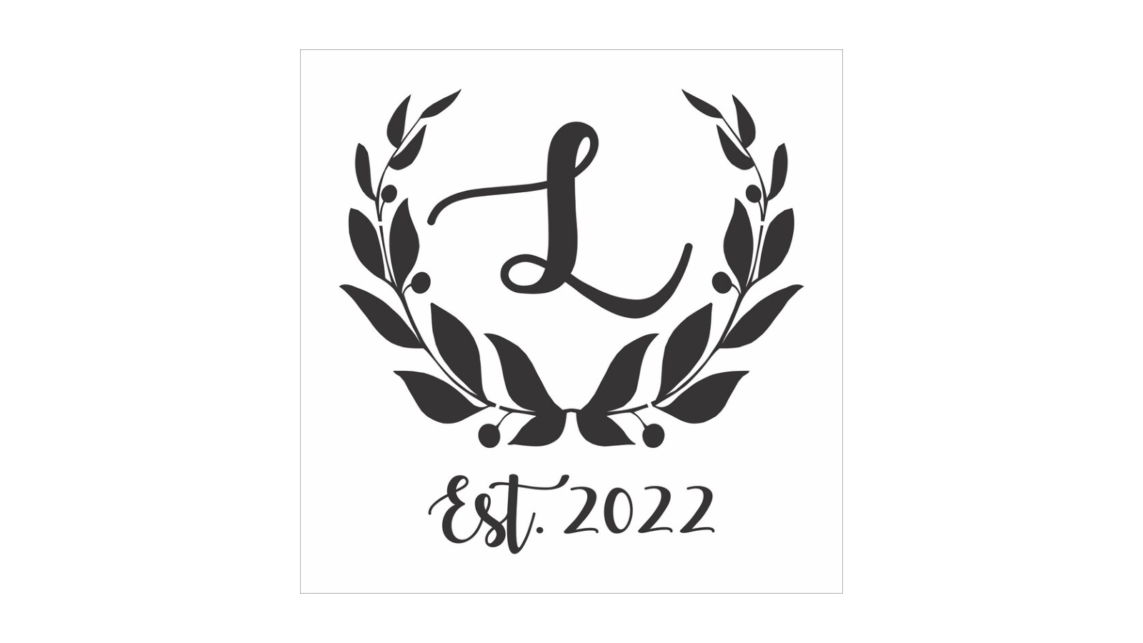 Custom Monogram Wreath Stencil - Wedding Stencils - Wedding Signs - Superior Stencils
