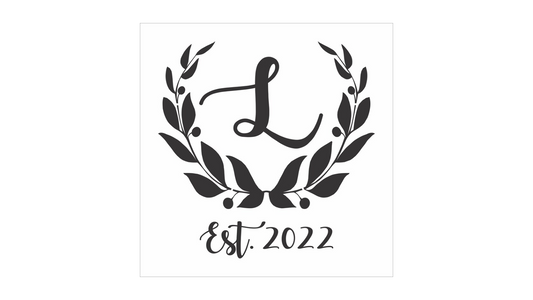 Custom Monogram Wreath Stencil - Wedding Stencils - Wedding Signs - Superior Stencils