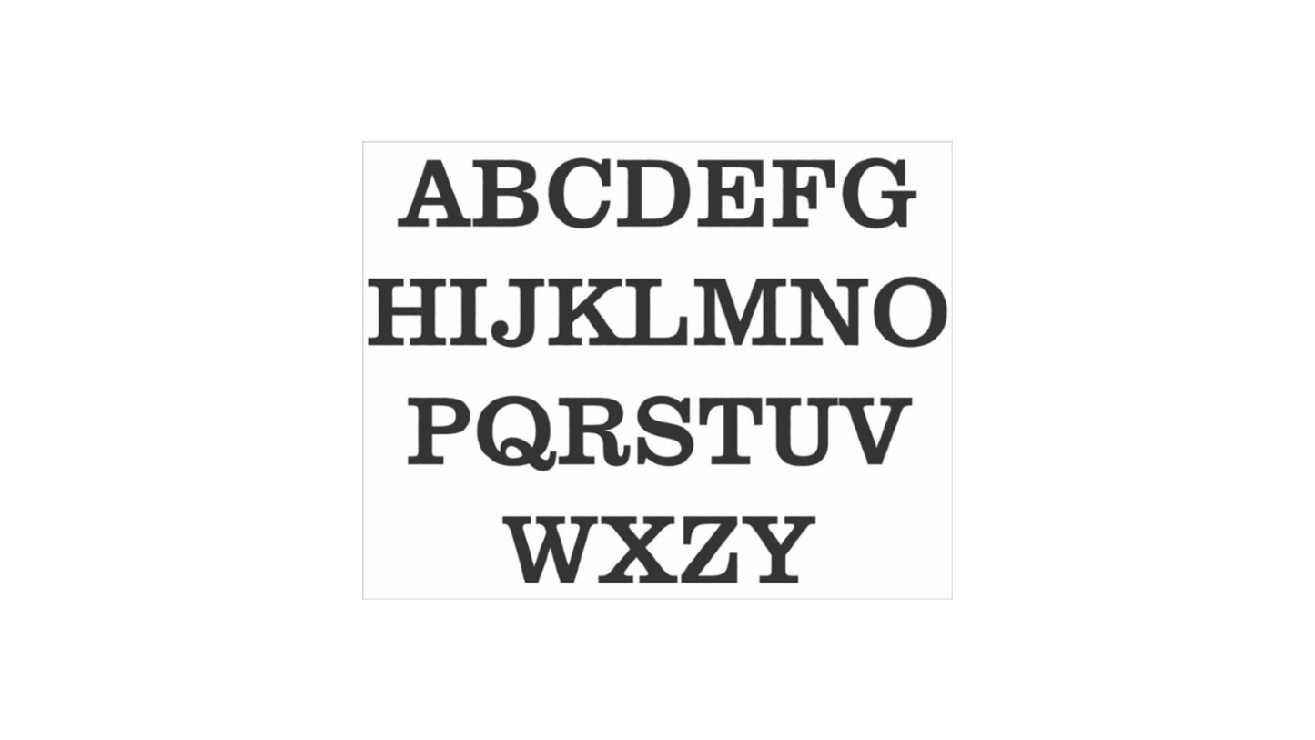 ONE CUSTOM Letter Stencil - Alphabet Stencil - We can cut any Letter A-Z in this style. - Superior Stencils
