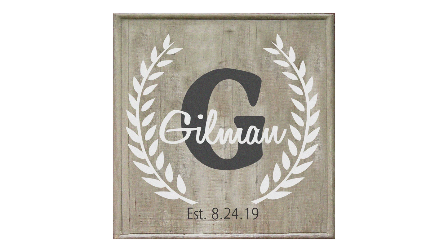 Custom Monogram Wreath Stencil - Create Family Sign or Wedding Signs