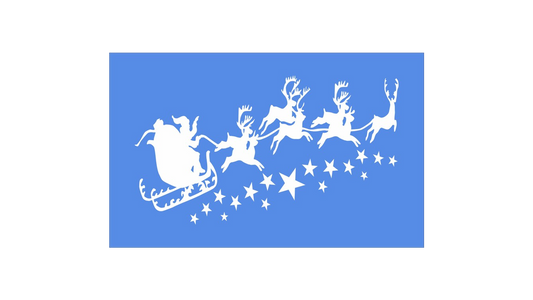 Santa Sleigh Reindeer Stencil - Superior Stencils