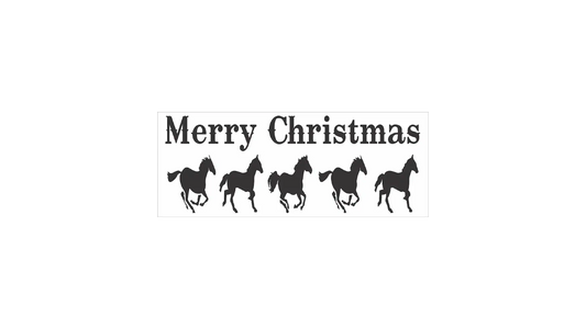 Merry Christmas Stencil with Horses