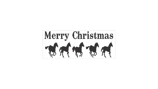 Merry Christmas Stencil with Horses - Superior Stencils