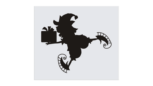 Santa's Skating Elf Christmas Stencil - Superior Stencils