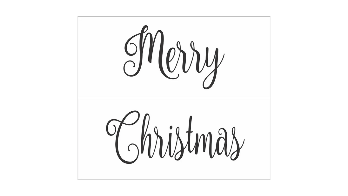 Merry Christmas Tag Stencil - Create Christmas Door Tags