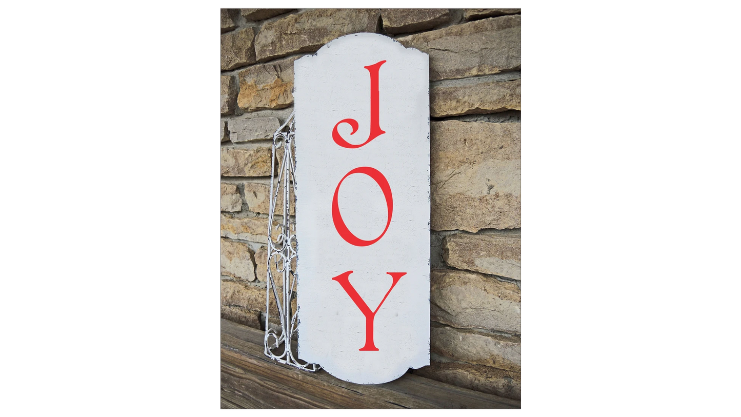 Joy Christmas Stencil - Vertical Sign - Create Christmas Porch Signs