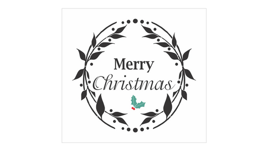 Merry Christmas Wreath Stencil - Superior Stencils