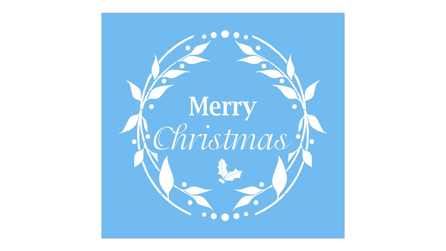 Merry Christmas Wreath Stencil