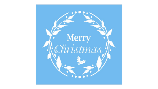 Merry Christmas Wreath Stencil - Superior Stencils