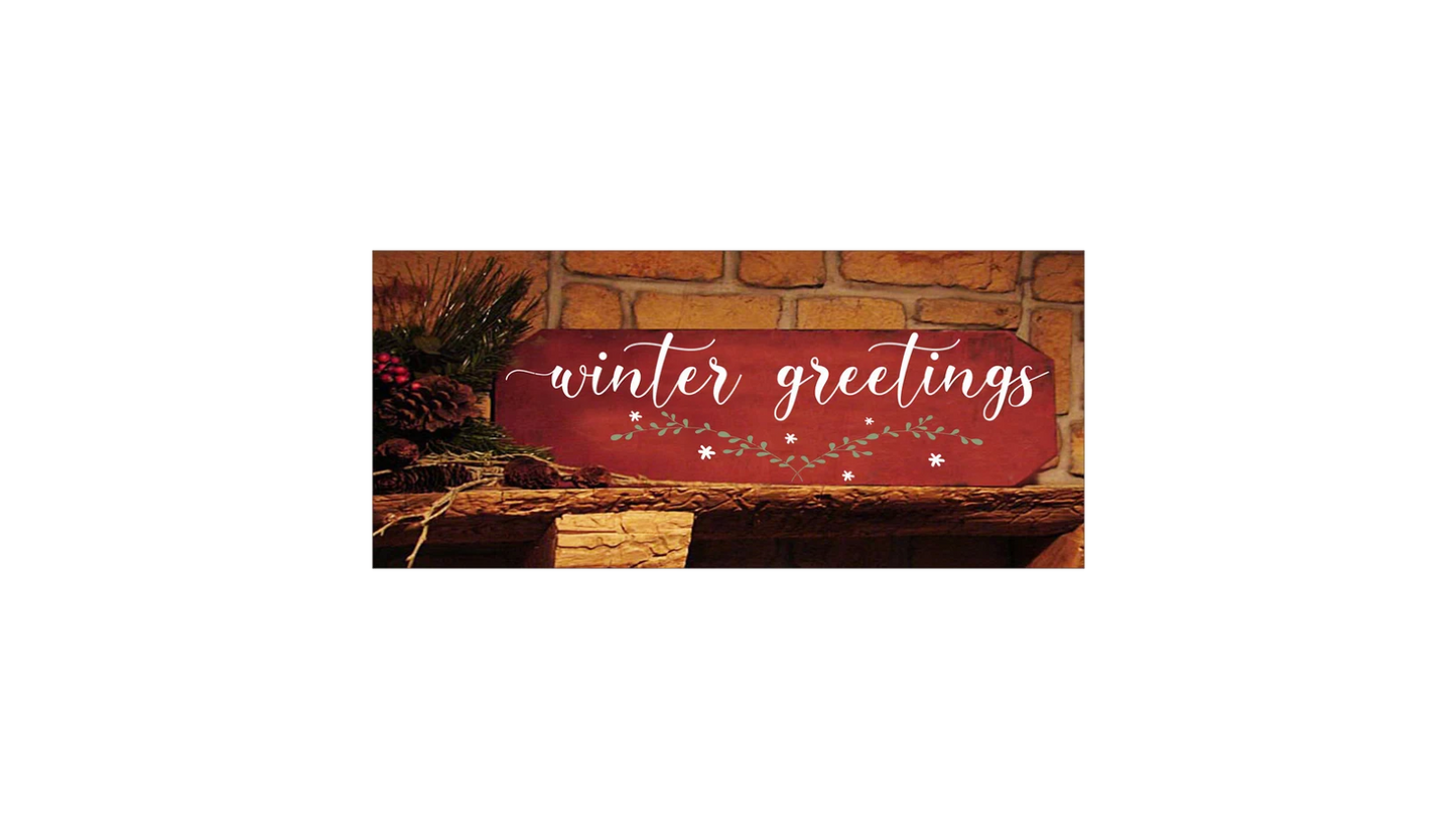 Winter Greetings Stencil