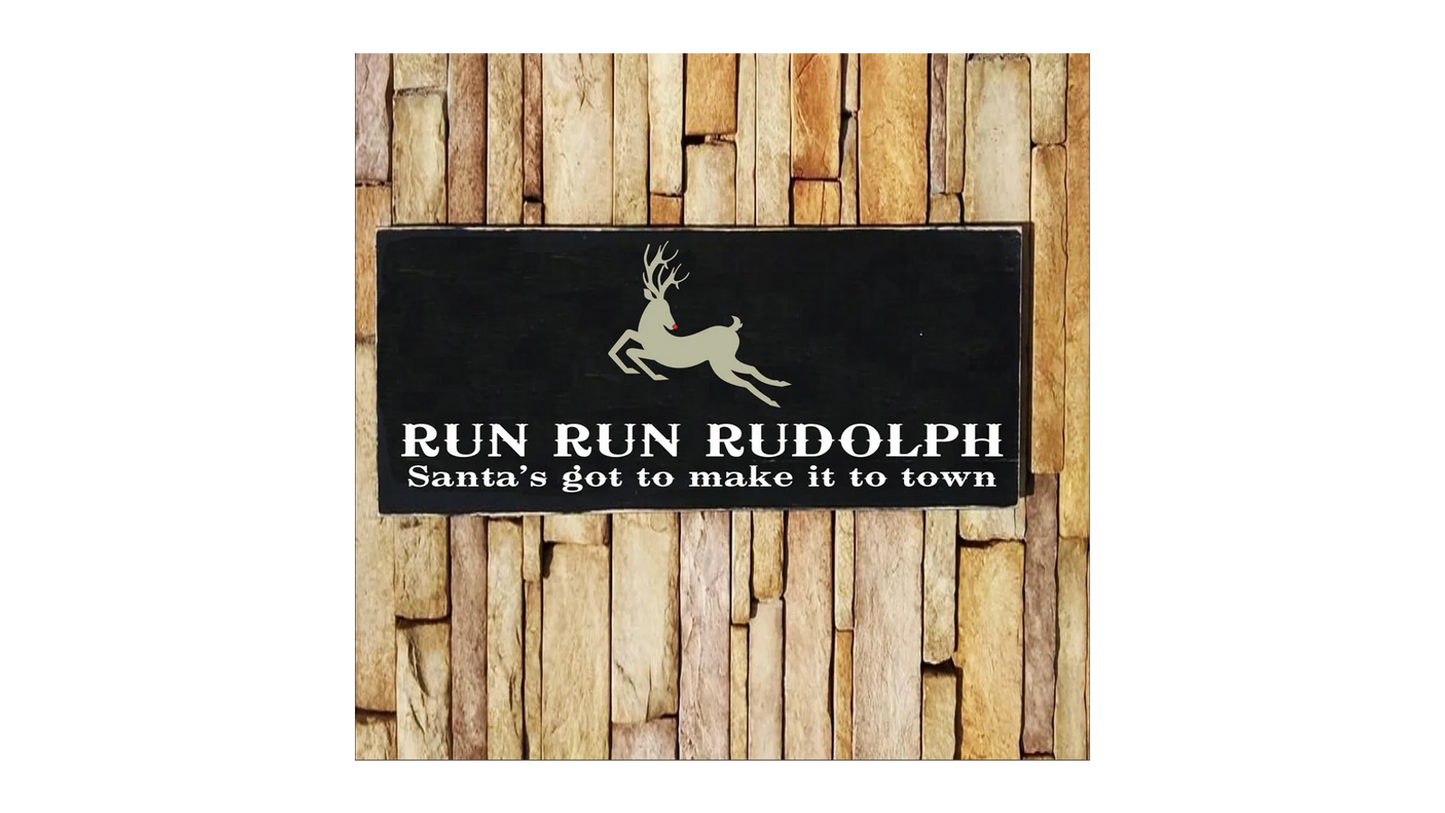Run Run Rudolph Stencil - Christmas Stencils - Christmas Signs