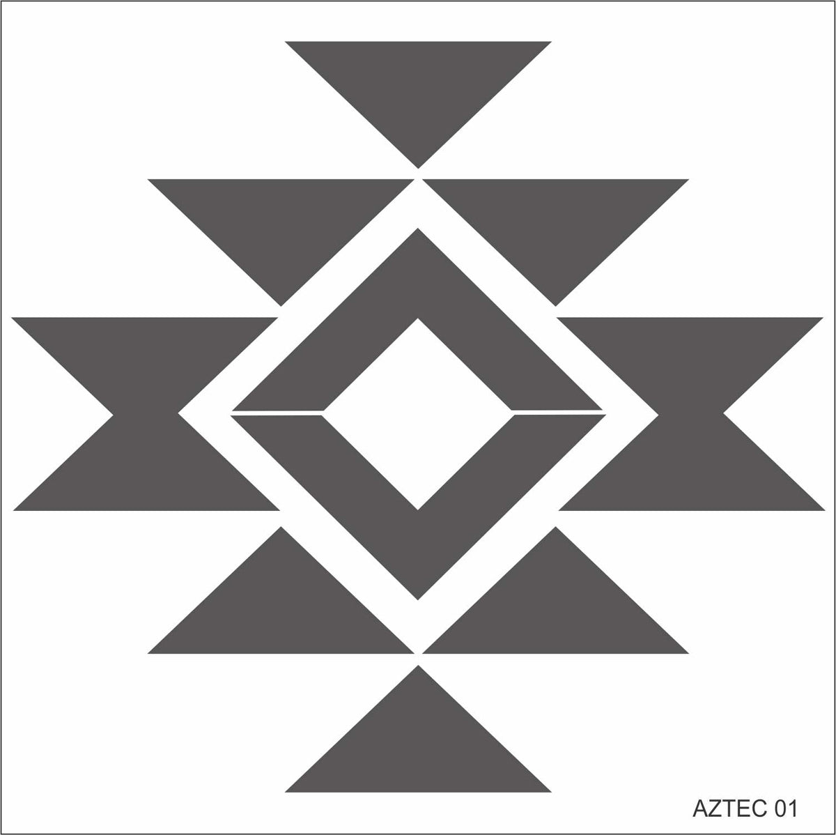 Tile Stencils - AZTEC 01 Tile Stencils - Southwestern - Floor Stencils