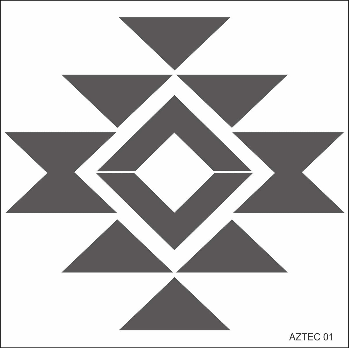 Tile Stencils - AZTEC 01 Tile Stencils - Painting Floors - Paint Tiles