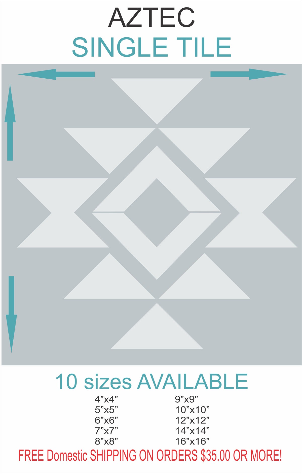 Tile Stencils - AZTEC 01 Tile Stencils - Painting Floors - Paint Tiles