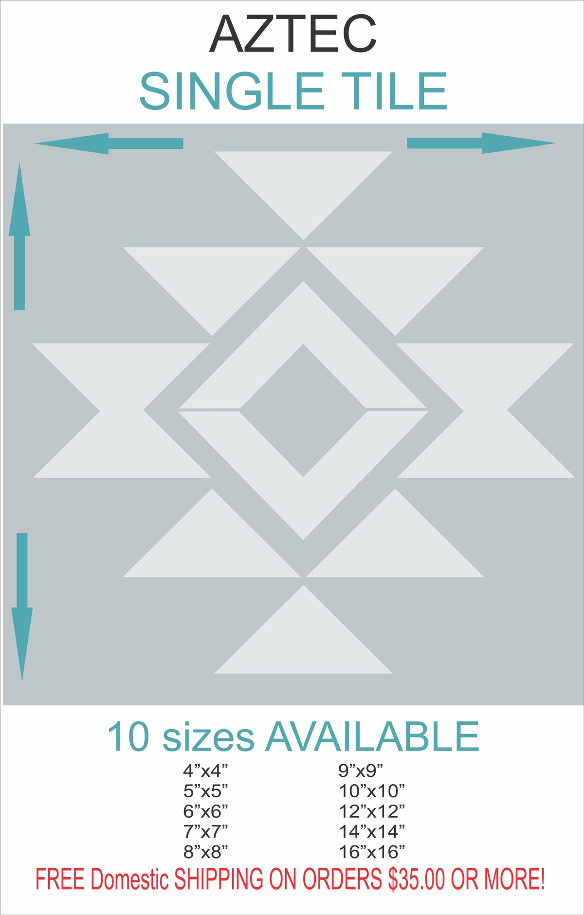 Tile Stencils - AZTEC 01 Tile Stencils - Southwestern - Floor Stencils