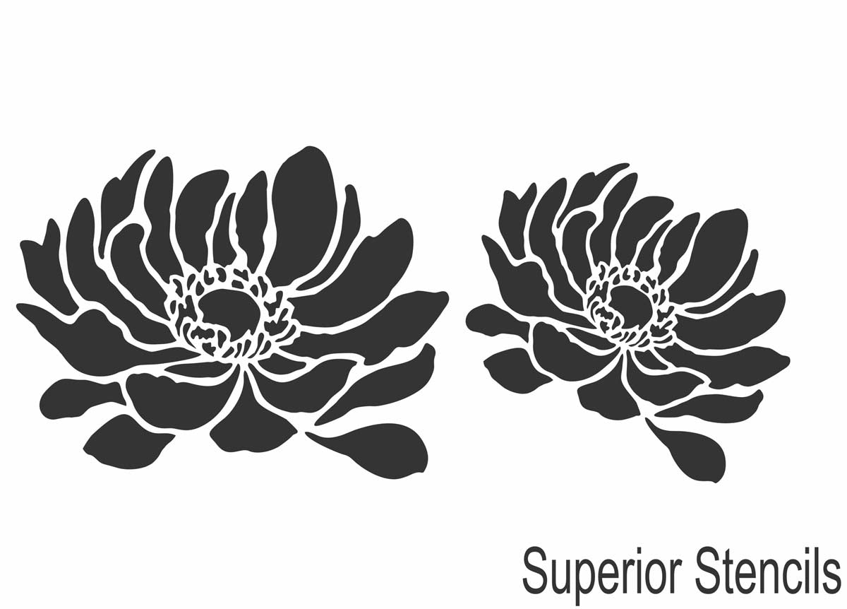 Beautiful Bouquet Stencil - Flower Stencil - Group of 2 Designs - Wall Stencil - Fabric Stencil - Repeat Stencil