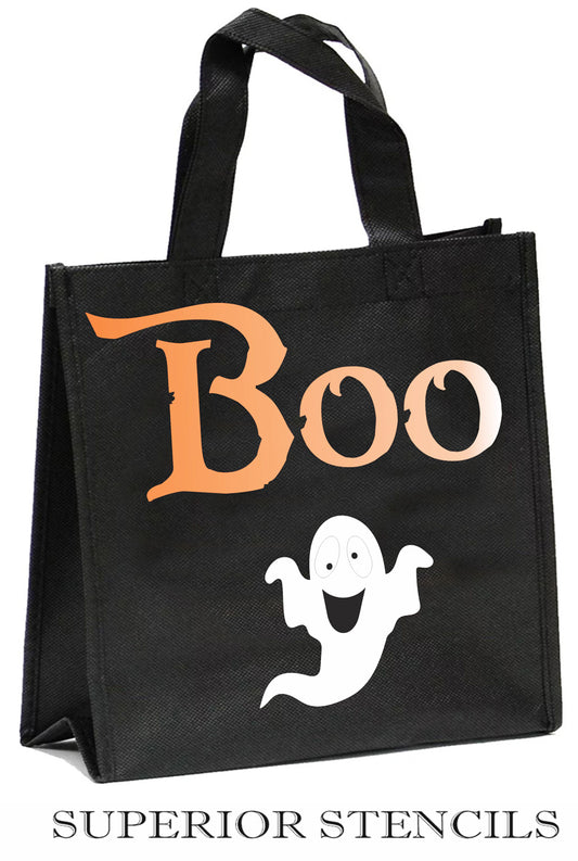 Ghost Stencils, Boo Ghost Stencil, Create Halloween Bags, Halloween Party Decor - Superior Stencils