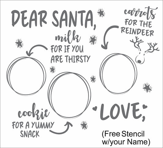 Custom Dear Santa Stencil w/ Reindeer -Christmas Signs - Create Christmas Trays - Cookie Trays - Superior Stencils