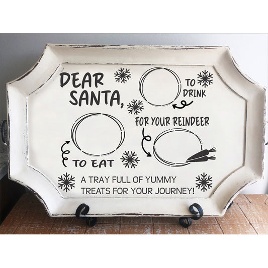 DEAR SANTA Stencil - Create Christmas Trays - Christmas Craft Stencil