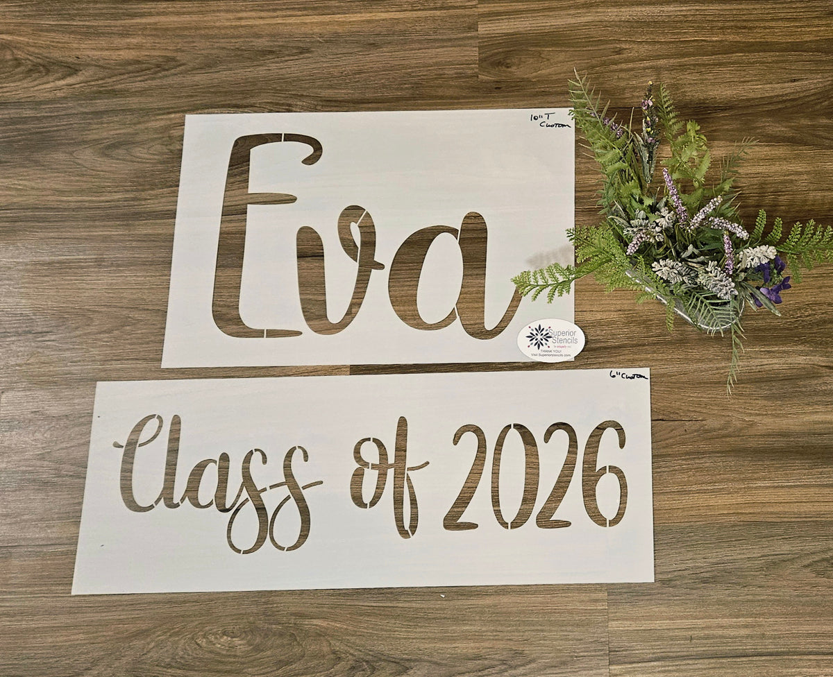 Senior Custom Name Stencil - Parking Lot Stencil