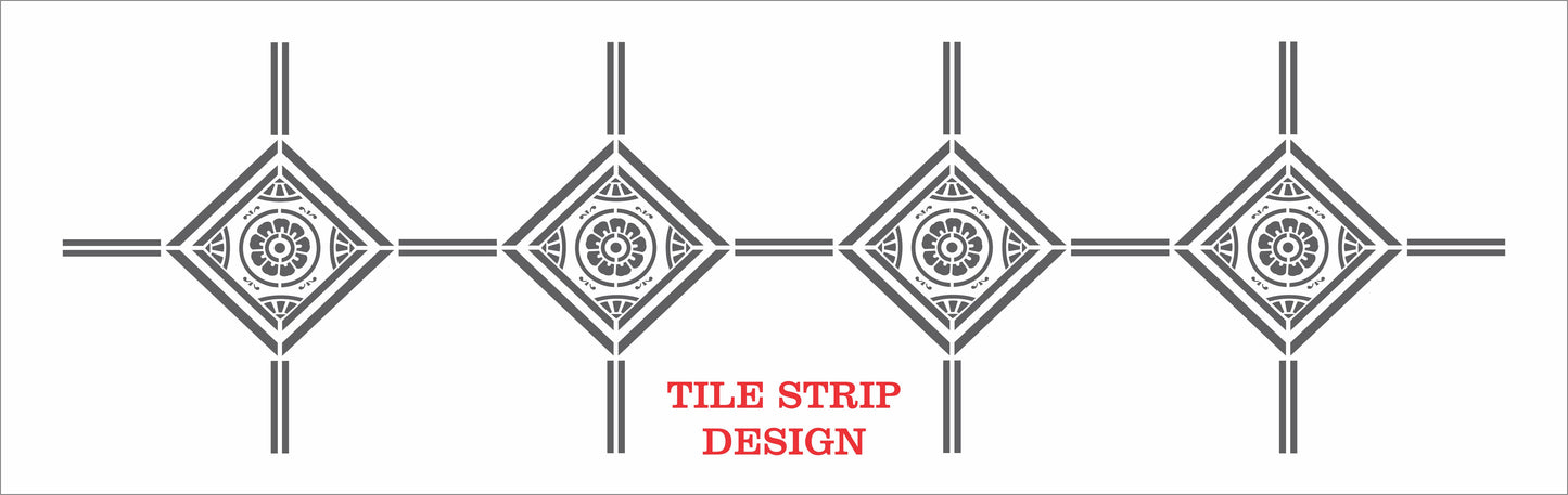 Tile Stencil - Florence Tile Stencil - Painting Floors - Floor Painting - Patio Painting