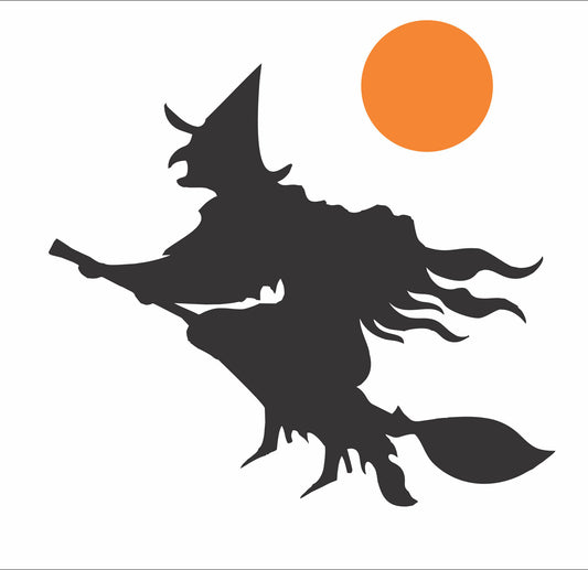 Halloween Stencils, Witch on Broom, Halloween Decor, Paint Halloween Signs