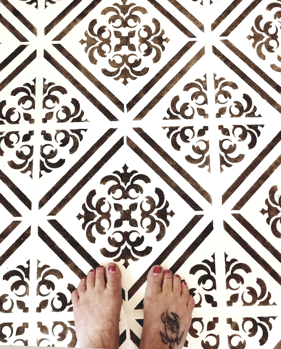 Italia Tile Stencils - Floor Tile Stencil - Painting Tiles - Painting Floors