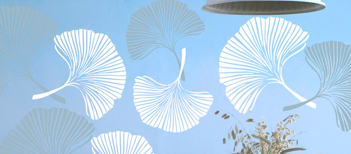 Ginko Stencil - Leaf Stencil - Wall STENCIL- REUSABLE 12 sizes - Create Beach Decor - Japanese Garden Stencil - Superior Stencils