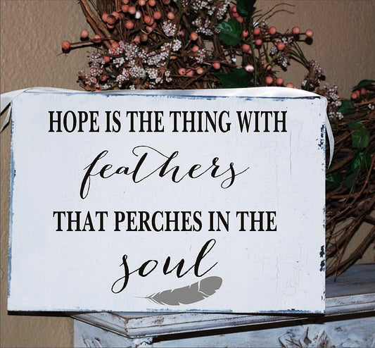 Hope is the thing with feathers Stencil - Create Spiritual Signs - Superior Stencils