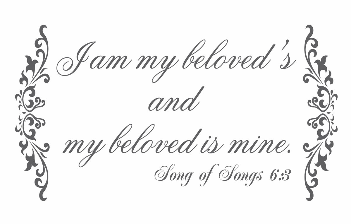 I am my Beloveds and my Beloved is Mine, Christian Sign Stencil, Master Bedroom