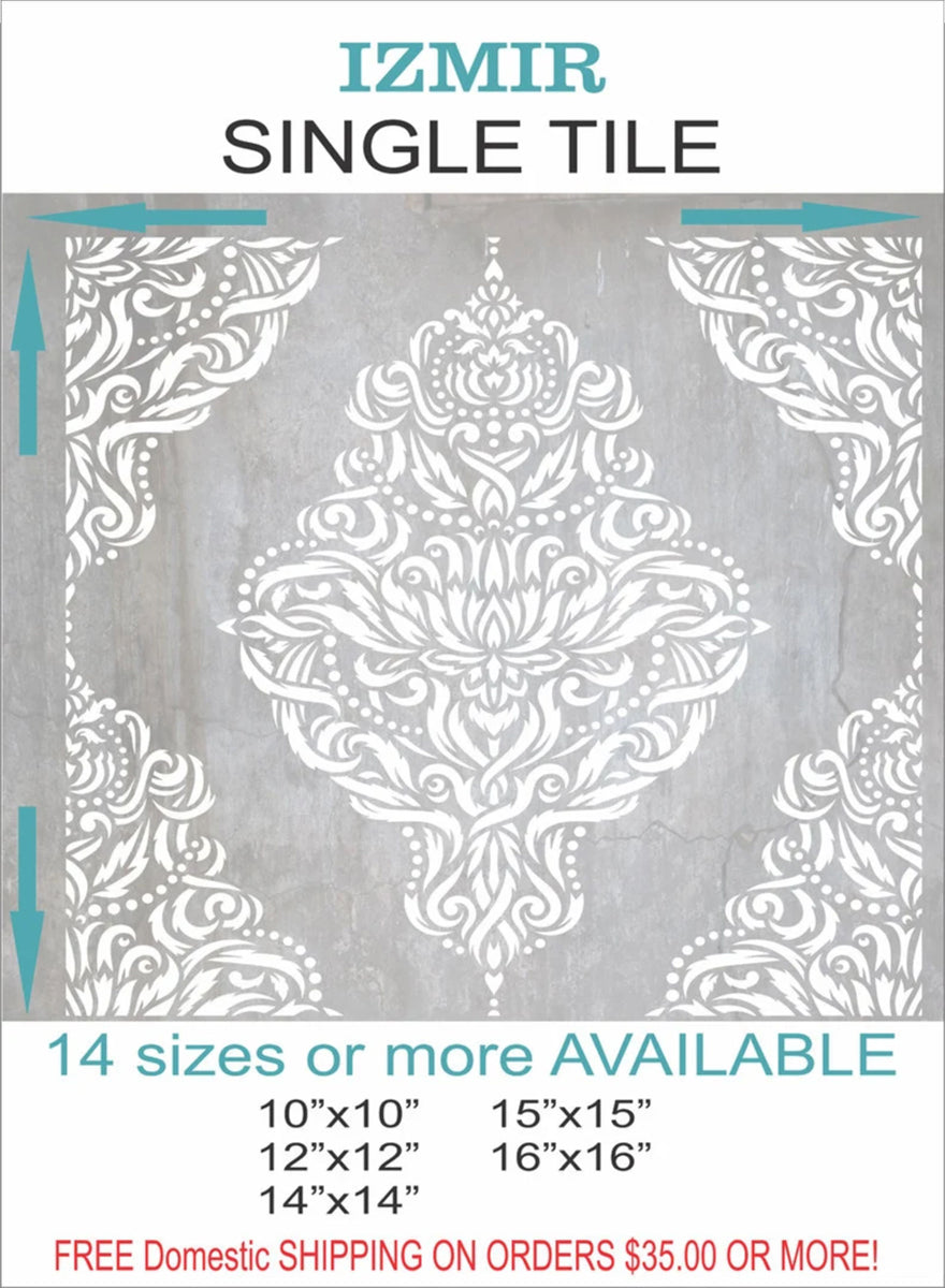 Izmir Tile Stencils - Floor Stencil - Paint Tiles - Paint Floors - Superior Stencils
