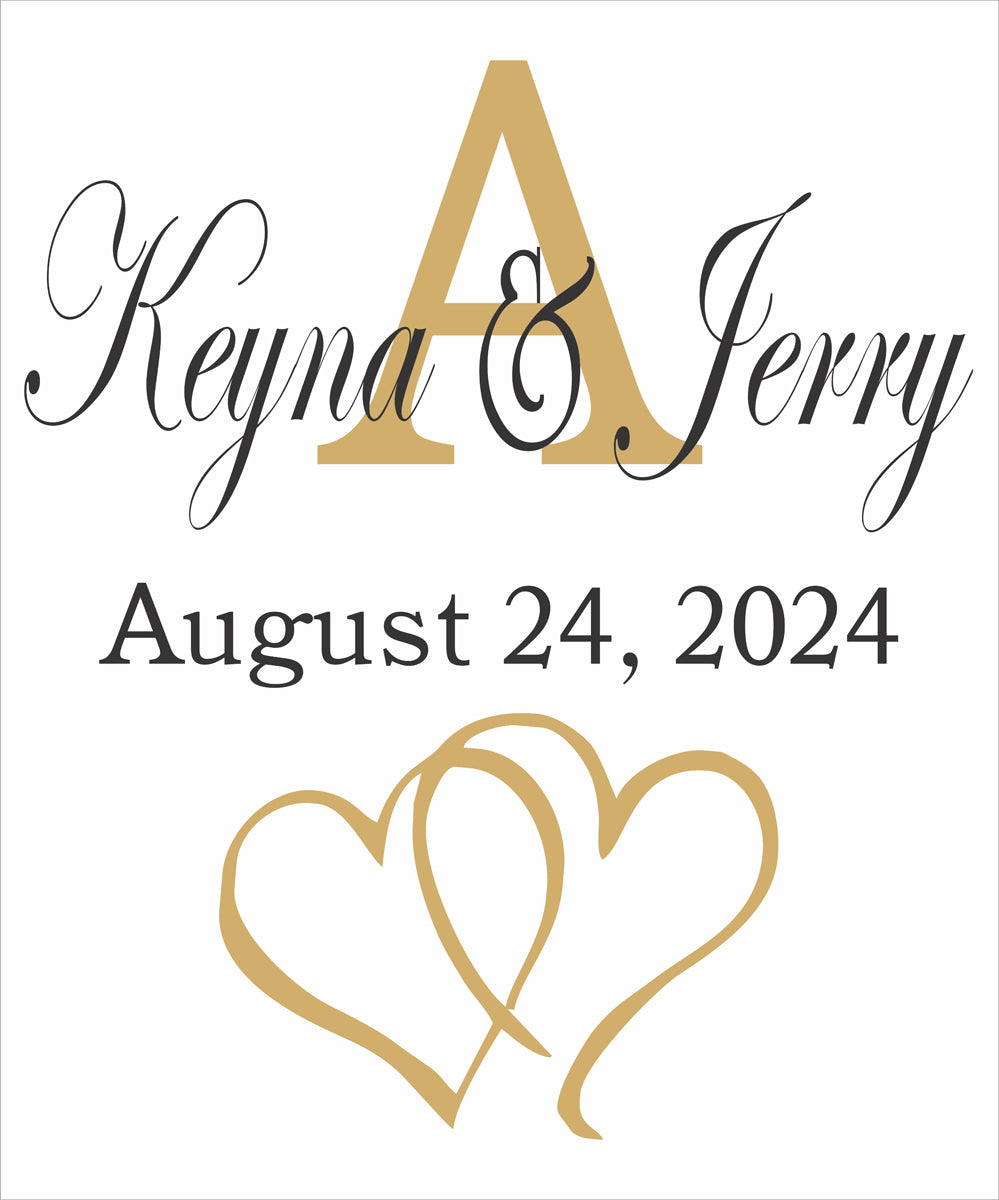 Custom Wedding Sign with Monogram - Wedding Decor - Custom Stencil