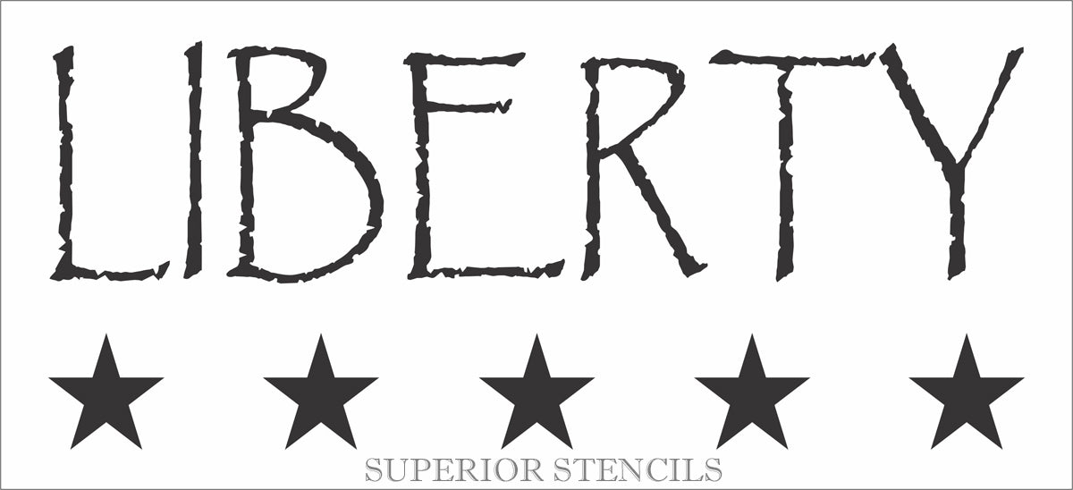 LIBERTY STENCIL - Prim Stencil - 14 sizes - Create Patriotic Signs - for Prim Signs - for Colonial Signs