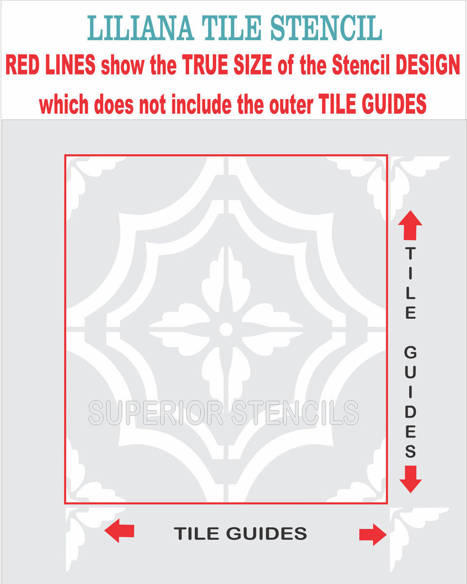 LILIANA Tile Stencils - Floor Stencil - Floor Painting - Tile Painting - Superior Stencils