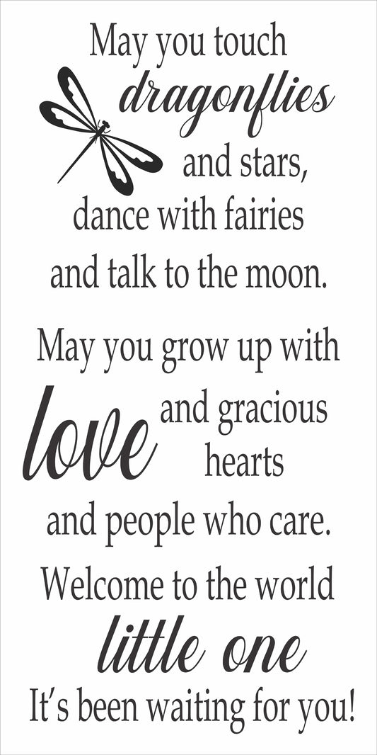 Nursery Stencil - May you touch dragonflies - Nursery Wall Decor - Superior Stencils