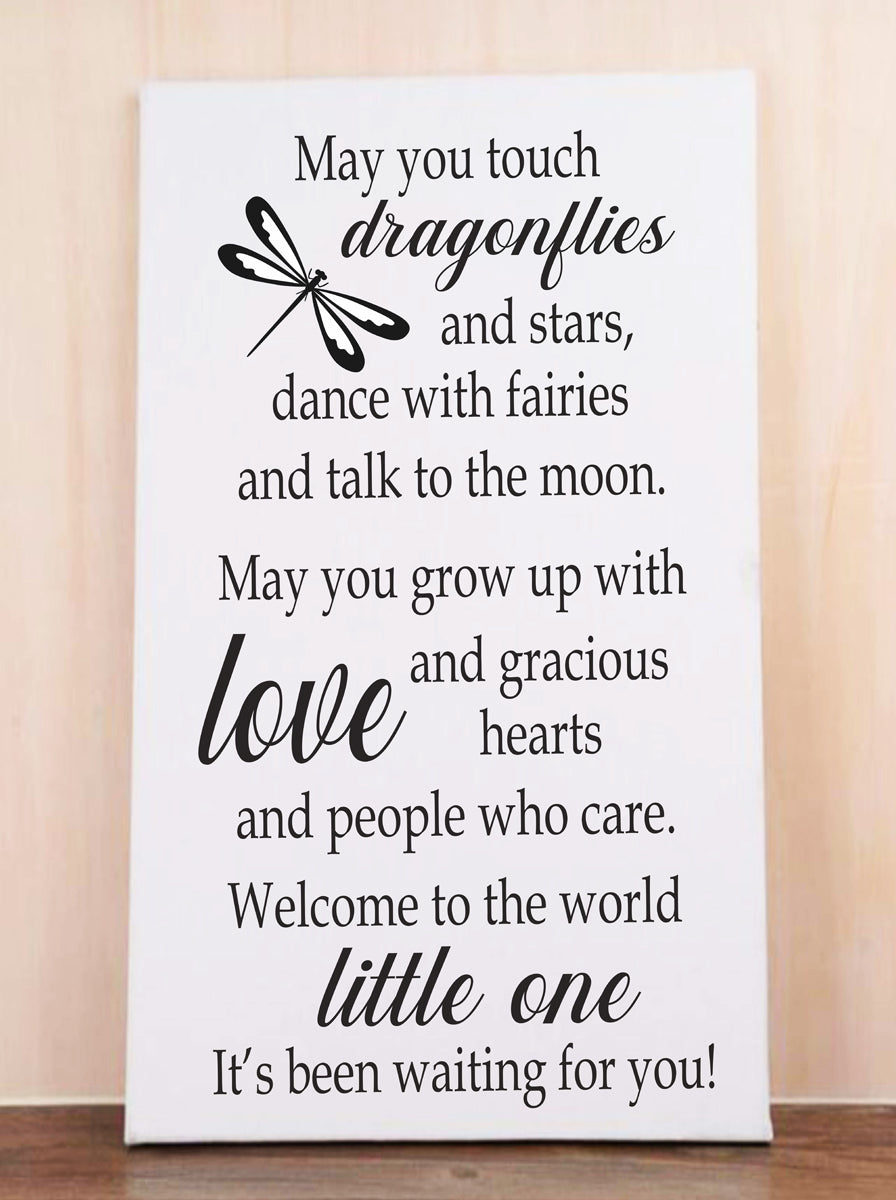Nursery Stencil - May you touch dragonflies - Nursery Wall Decor - Superior Stencils