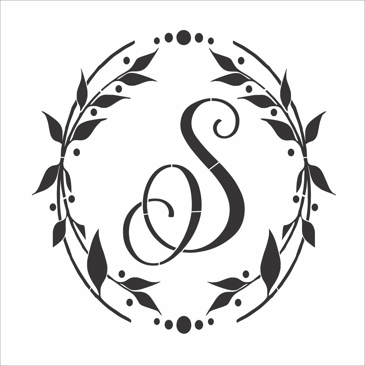 Custom Monogram Wreath Stencil - Create Custom Signs - Wreath Stencil