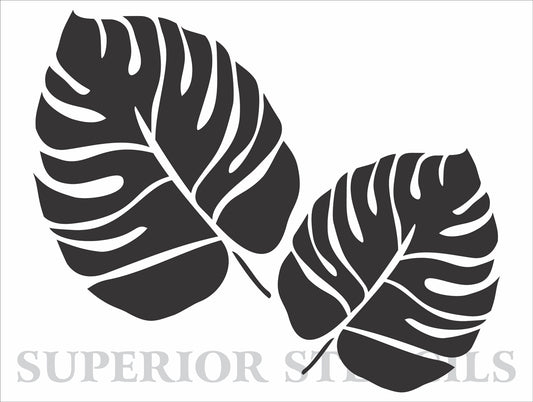 Monstera Stencil - Tropical Leaf Stencil Set- Tropical - Wall Stencil - Reusable Stencil - Superior Stencils