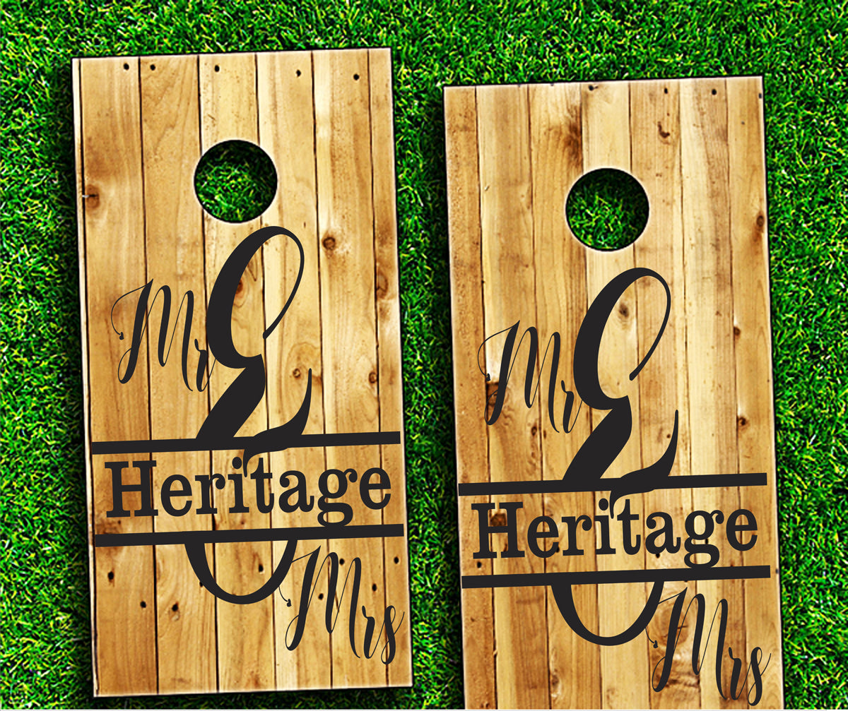 Custom Wedding Cornhole Boards - Mr. & Mrs. - Wedding Stencil - Superior Stencils