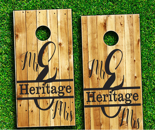 Custom Wedding Cornhole Boards - Mr. & Mrs. - Wedding Stencil - Superior Stencils