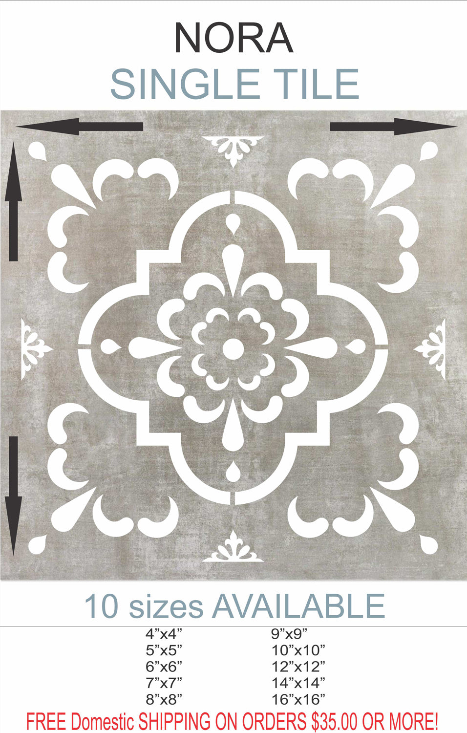 NORA Tile Stencils - Floor Painting - Painting Tiles - Faux Wall Painting