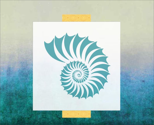 Nautilus Shell Stencil - Shell Stencil - Create Beach Pillows, Beach Signs, Lake Signs - Superior Stencils