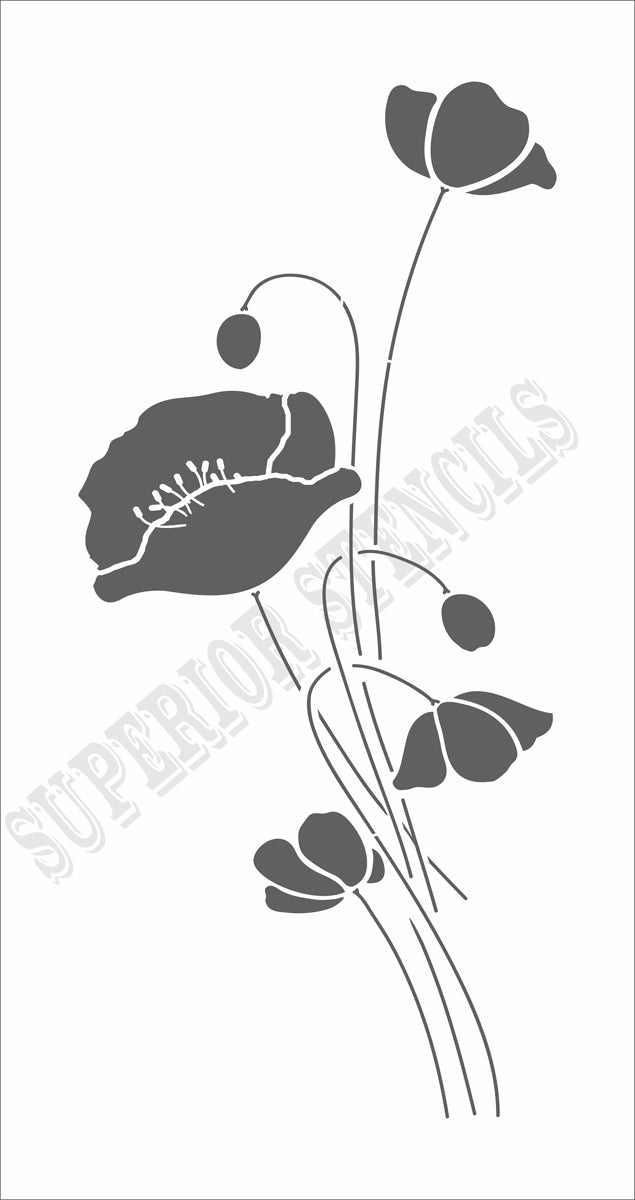 POPPY Painting Stencil - Paint Garden Signs
