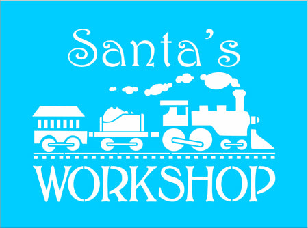 Santa's Workshop Stencil - Create Christmas Signs - Christmas Stencils