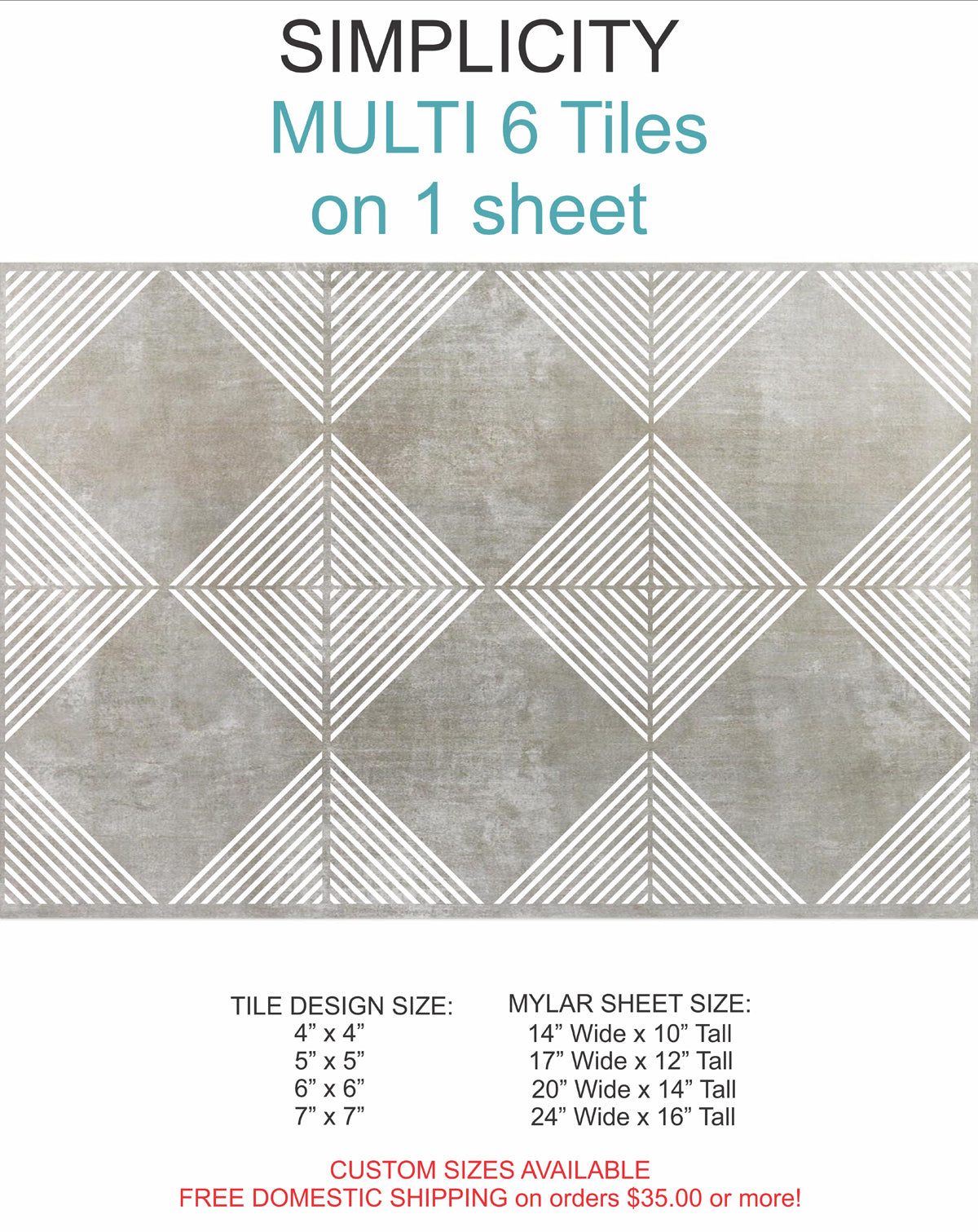 SIMPLICITY - Tile Stencils - Floor Painting - Tile Painting