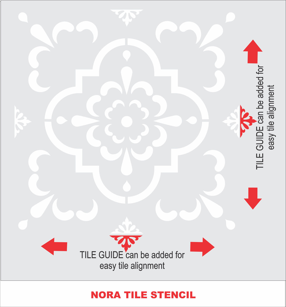 NORA Tile Stencil - Floor Stencils - Backsplash Stencils - Fireplace Stencils - Reusable Stencil - 15 sizes - Wall Stencils
