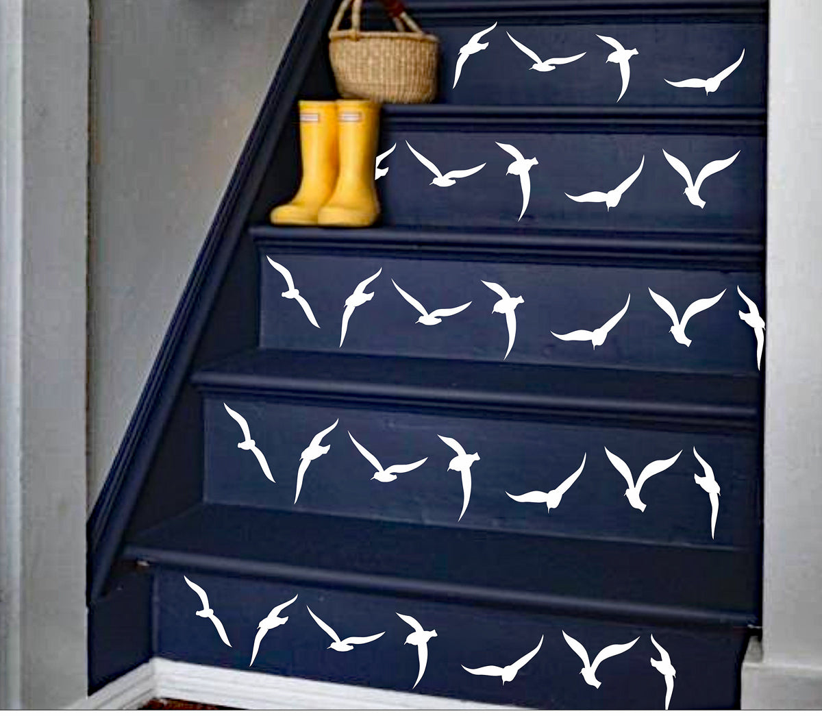 Painting Stairs - Seagulls - Backsplash Painting - Lake Decor - Superior Stencils