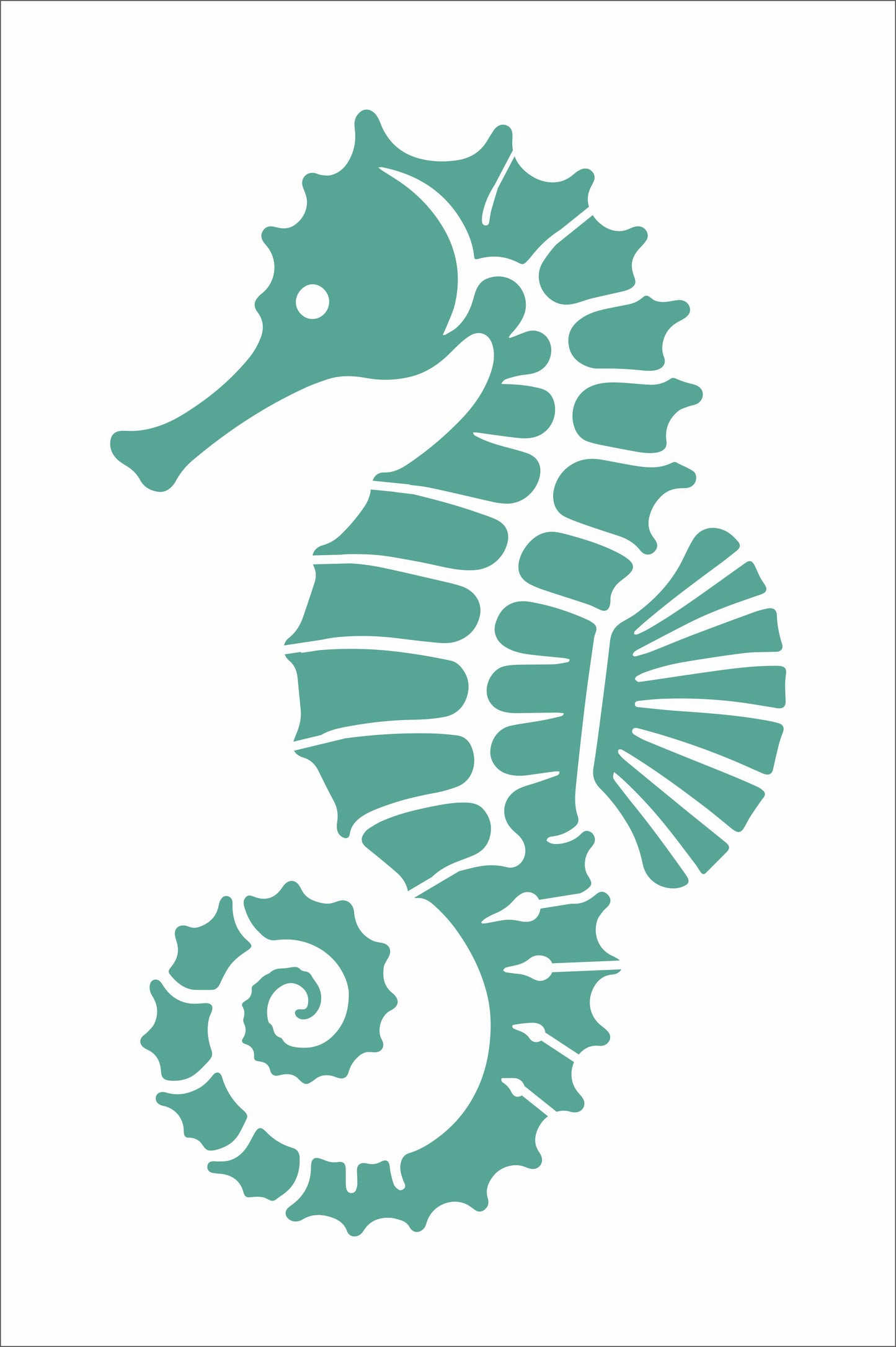 Seahorse, Nautical Stencil, Under the Sea Stencil, Sea Stencil, Ocean Stencil, Nursery Wall Stencil, Sea Life Stencil - REUSABLE 8 sizes