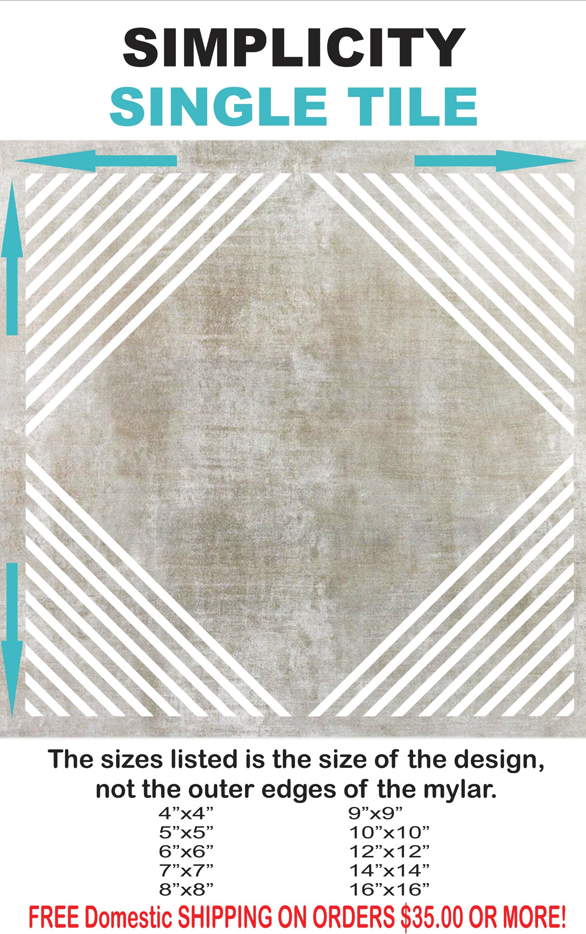 SIMPLICITY - Tile Stencils - Floor Painting - Tile Painting