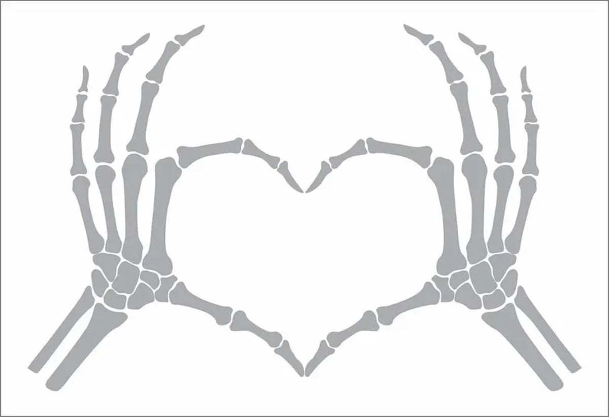 Skeleton Hand Stencils, Halloween Stencils, Heart Skeleton, Paint Romantic Halloween Signs